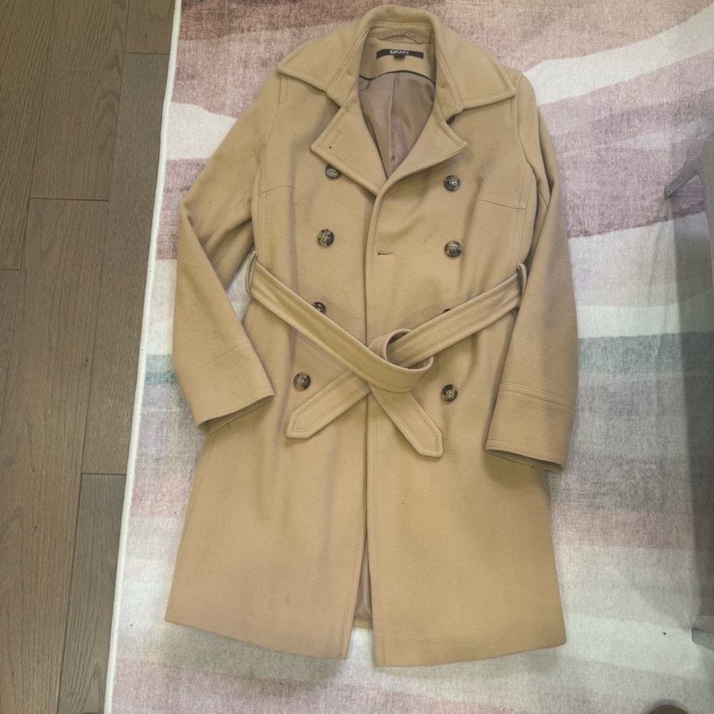 DKNY Camel Wool and Cashmere Coat